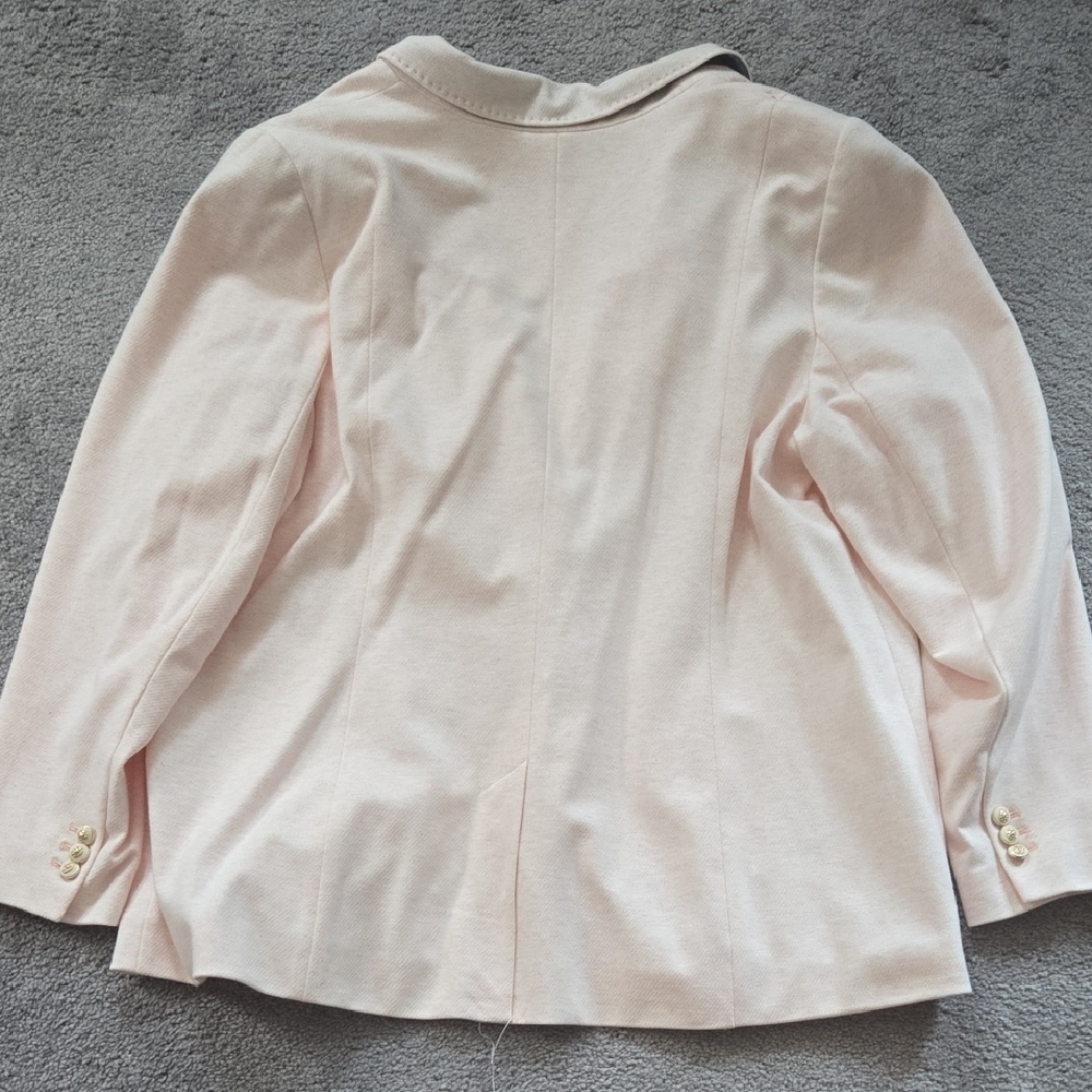 Talbots Light Pink Single-Breasted Blazer with Gold Buttons - Picture 6 of 8